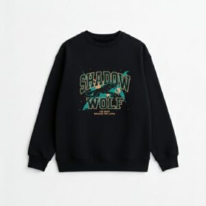 "unleash the alpha" shadow wolf crewneck sweatshirt